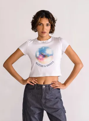 Shiny Shiny Baby Playera, Blanco