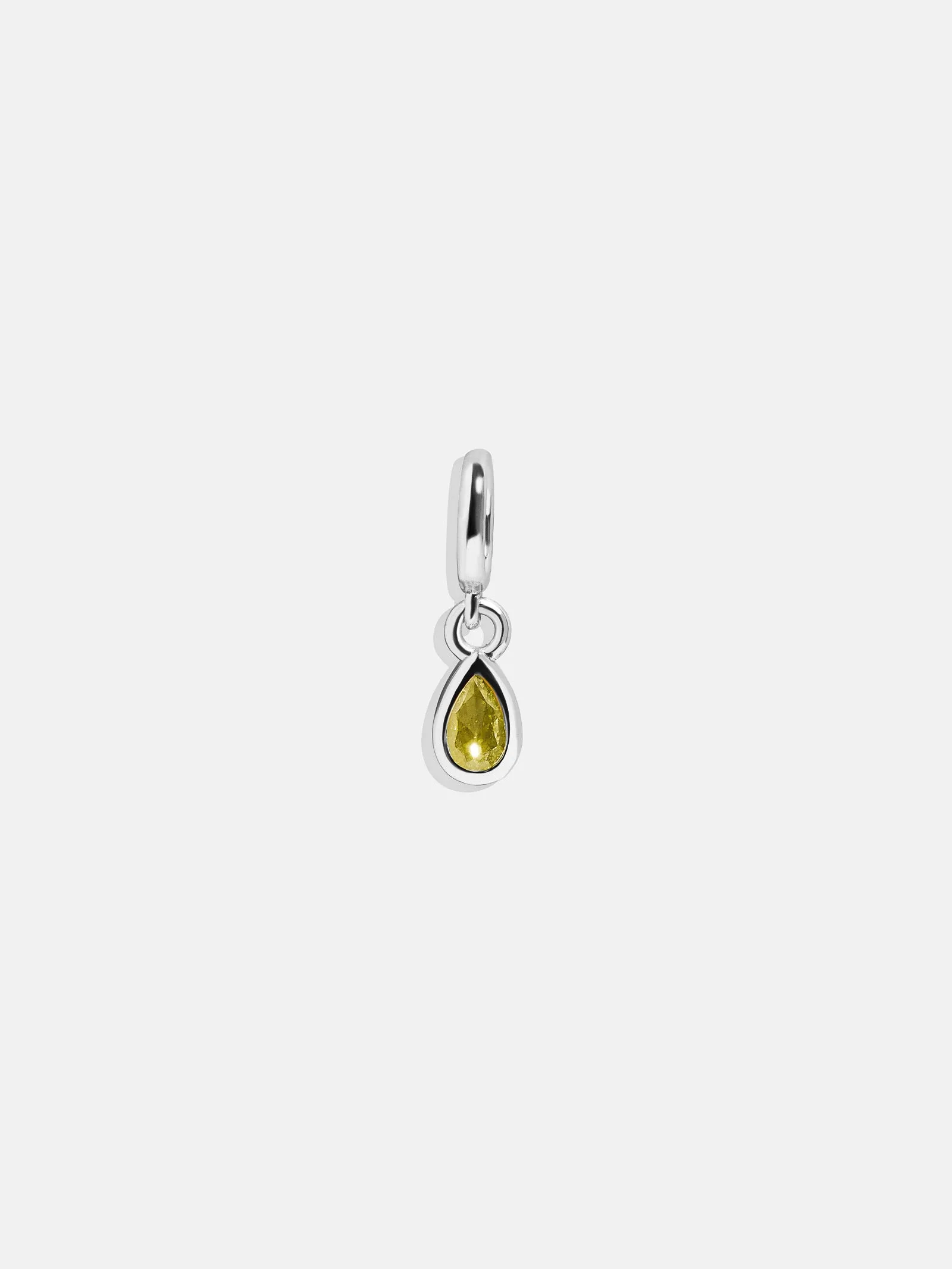 Silver Birthstone Cluster Charm - Peridot