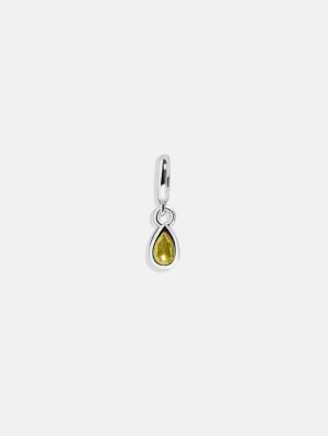 Silver Birthstone Cluster Charm - Peridot