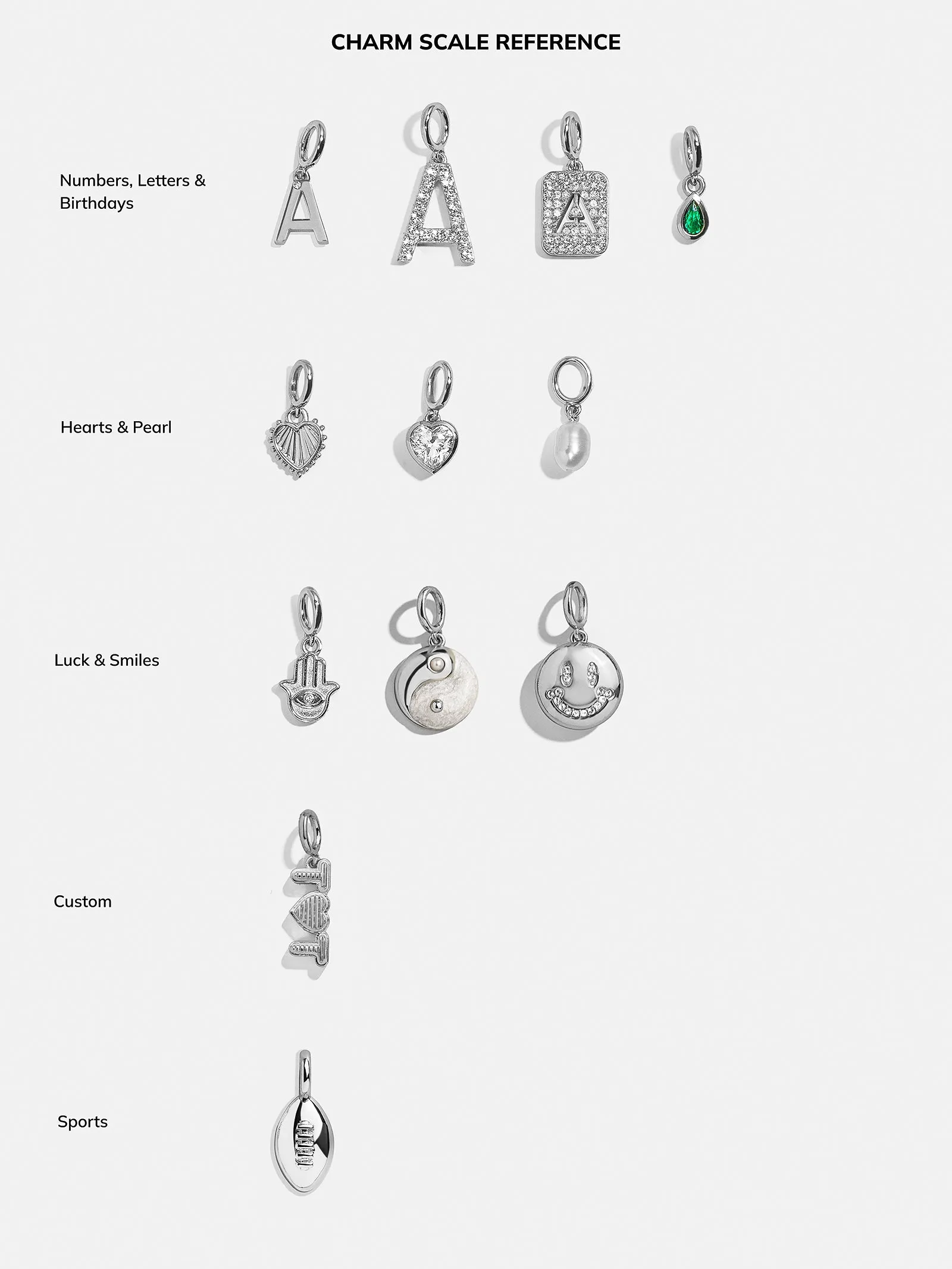 Silver Block Pave Cluster Charm - S