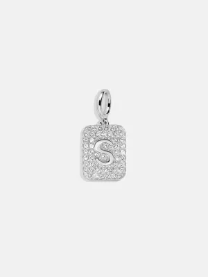 Silver Block Pave Cluster Charm - S