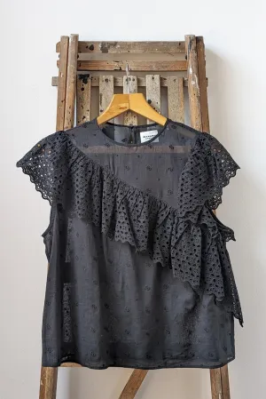 Sorani Black Ruffle Blouse