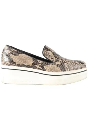 STELLA MCCARTNEY BROWN LEATHER PLATFORM LOAFERS EU 38 UK 5 US 8
