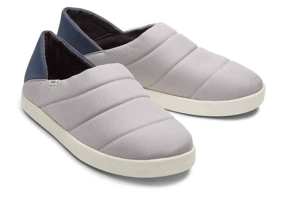 TOMS Mens Ezra Quilted Ripstop Slipper - Drizzle Grey