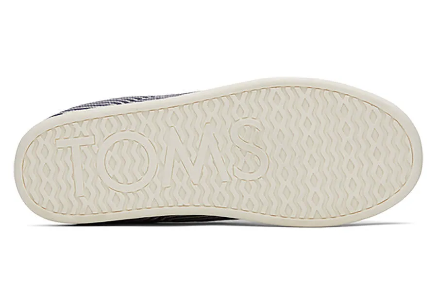 TOMS Mens Ezra Railroad Stripe Slipper - Navy
