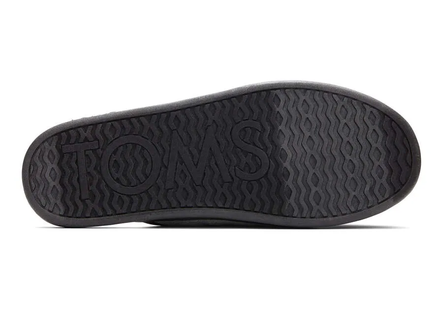 TOMS Mens Harbor Distressed Twill Quilted Slipper - Black