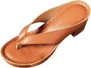 Womens Kitten Heels Flip Flops Open Toe Slingback Slip On Mules Sandals Casual Holiday Party Vacation Dress Chunky Shoes Indoor and Outdoor Womens Flip Flops